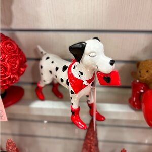 Dalmatian Figurine with Red Accents
